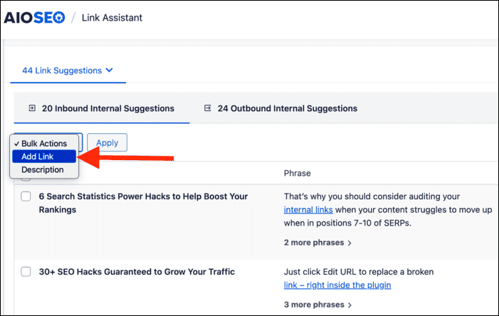 SEO para startups: 11 lecciones de mis más de 7 años como SEO 5 link assistant add link button